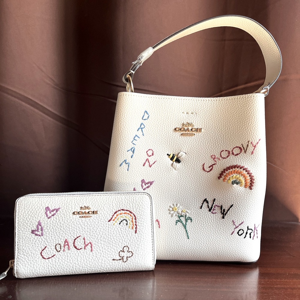 Coach Small Town Bucket bag and matching Medium ID Zip Wallet